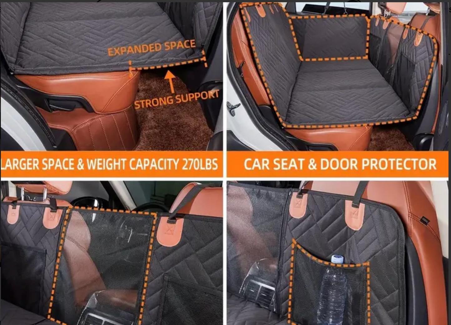 TailWaggers™ Waterproof Backseat Hammock Car Cover (Dog Seat Cover)