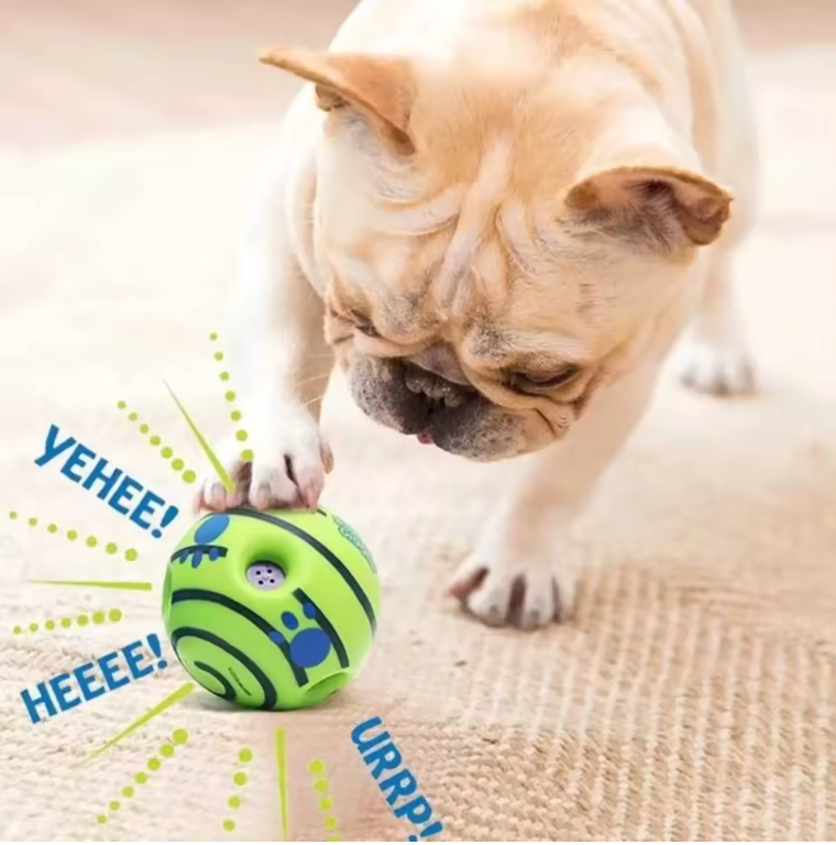 TailWaggers™ Pet Dog Toy Ball Wobble Wag Giggle Sound-Emitting Glow Ball Interactive Dog Toy Funny Indoor or Outdoor Play Agility Training